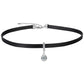 Collier ras-du-cou en cuir avec pendentif en zircon, bijou en plaqué argent