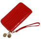 Portefeuille design crocodile, en simili-cuir rouge