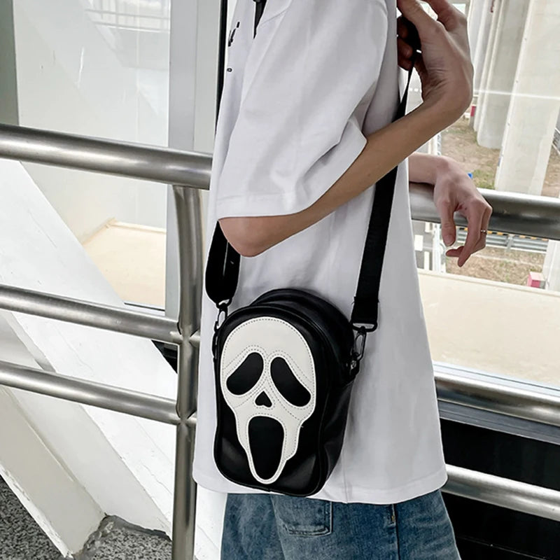 Sac Scream, en simili-cuir noir et blanc