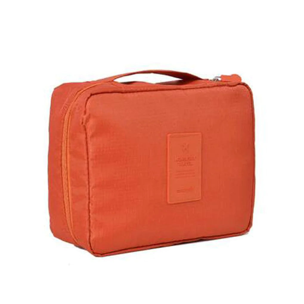 Trousse de toilette, trousse de voyage, à motif uni orange