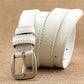 Ceinture fine, blanche, en cuir véritable