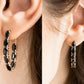 Boucles d'oreilles zircons noirs, bijou en plaqué or et en zircons naturels