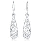 Boucles d'oreilles arabesques ajourées, bijou en plaqué argent