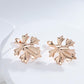 Boucles d'oreilles feuilles d'érable, bijou en plaqué or rose 585 (14 carats)