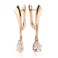 Boucles d'oreilles zircons en forme de poire, bijou en plaqué or rose 585 (14 carats) et en zircons naturels