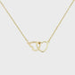 Collier coeurs enlacés, bijou en acier inoxydable doré