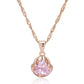 Collier zircon facetté rose, bijou en plaqué or rose 585 (14 carats) et en zircon naturel