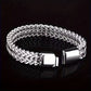 Bracelet pour hommes, maille tressée, bijou en acier inoxydable argenté