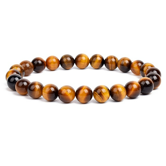 Bracelet de perles en pierre naturelle Oeil de Tigre marron