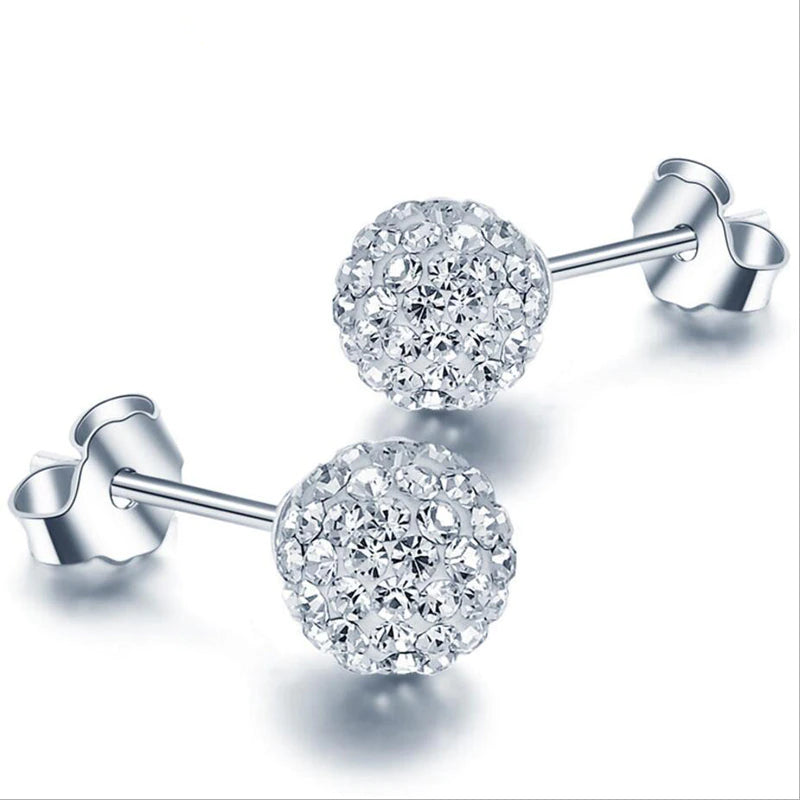 boucles d'oreilles boules avec zircons