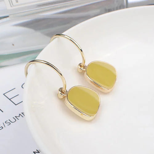 boucles d'oreilles en acrylique jaune