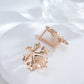 Boucles d'oreilles Feuilles d'érable, bijou en plaqué or rose
