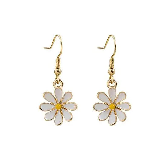 boucles d'oreilles fleur marguerite