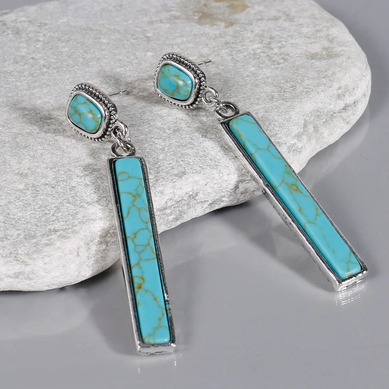 boucles d'oreilles en pierre turquoise