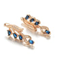 Boucles d'oreilles pendantes Zircons blancs et Zircons bleus