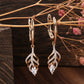 boucles d'oreilles feuilles avec zircons