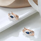 Boucles d'oreilles Zircons bleus, bijou en alliage plaqué or 585 (14 ct) et zircons naturels