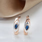 Boucles d'oreilles Zircons bleus, bijou en alliage plaqué or 585 (14 ct) et zircons naturels