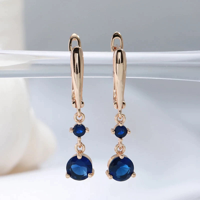 boucles d'oreilles zircons bleus