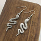 Boucles d'oreilles serpent Cobra, bijou en acier inoxydable argenté