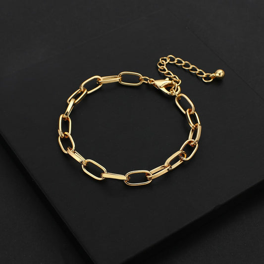 Bracelet Gros Maillons, bijou en acier inoxydable doré
