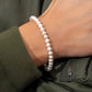Bracelet de perles beige ivoire, bijou en acrylique
