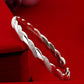 Bracelet torsadé, bijou plaqué argent