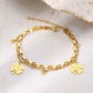 Duo de bracelets Trèfles, bijou en acier inoxydable doré