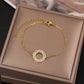 Bracelet serti de zircons, bijou en acier inoxydable doré