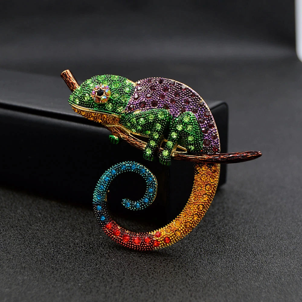 broche animal caméléon