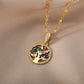 Collier Arbre de vie multicolore, bijou en acier inoxydable doré