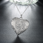 Collier Coeur fleuri, bijou en plaqué argent