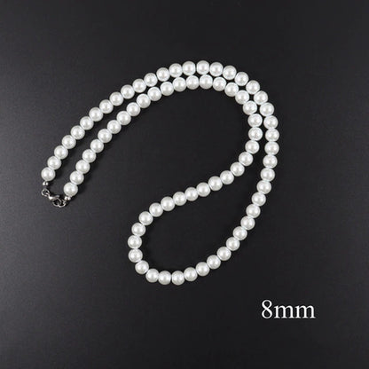 Collier de perles beige ivoire, bijou en acrylique