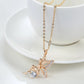 Collier Fée Zircons, bijou en alliage plaqué or 585 (14 carats) et en zircons naturels