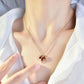 Collier Feuille d'érable avec zircons marrons, bijou en acier inoxydable doré