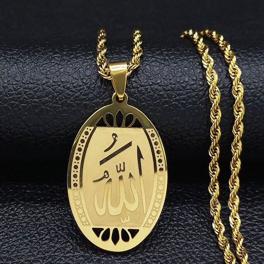 Collier islamique, bijou religieux en acier inoxydable