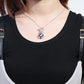 Collier Lapin tenant un coeur, bijou en alliage plaqué argent 925 et zircons naturels