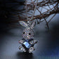 Collier Lapin tenant un coeur, bijou en alliage plaqué argent 925 et zircons naturels