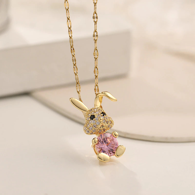 collier lapin zircon