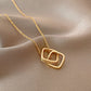 Collier Anneaux enlacés, bijou en alliage plaqué or rose et en zircons naturels