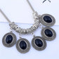 Parure de bijoux bohème chic en Jaspe noire, bijoux en pierre naturelle