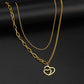 Duo de Colliers Coeurs, bijou en acier inoxydable doré
