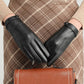 gants en cuir noir